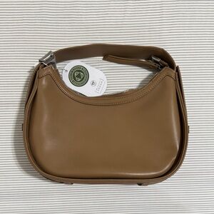 Melie Bianco Vegan Leather Beige Mini Crescent Moon Handbag NWT
